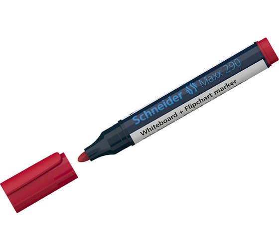 Изображение товара Маркер для белых досок и флипчартов Schneider "Maxx 290" красный, пулевидный, 3мм, 1 шт. 129002