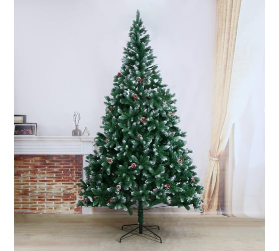 Изображение товара Елка Зимнее волшебство Иней с ягодами, 270 см, d нижнего яруса 135 см, 1850 веток 540650