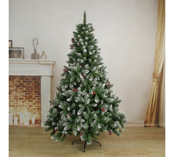 Изображение товара Елка Зимнее волшебство Иней с ягодами, 180 см, d нижнего яруса 117 см, 780 веток 540647