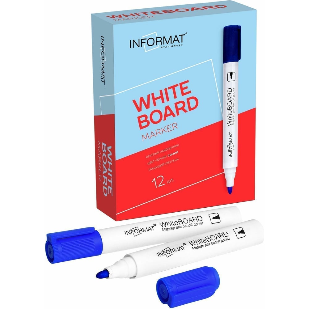 Изображение товара Маркер для белых досок INFORMAT BOARD 5 мм синий круглый WRR03B