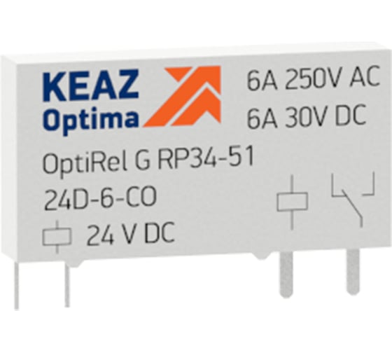 Изображение товара Реле промежуточное  КЭАЗ OptiRel G RP34-51-24D-6-CO-S 281145