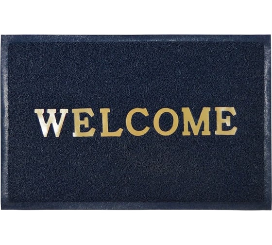 Изображение товара Придверный пористый коврик ComeForte Welcome 50х80 см синий WM-11