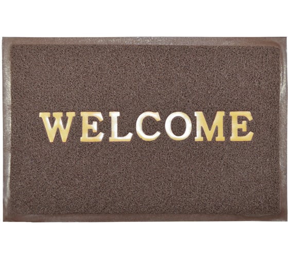 Изображение товара Придверный пористый коврик ComeForte Welcome 60х90 см коричневый WM-14