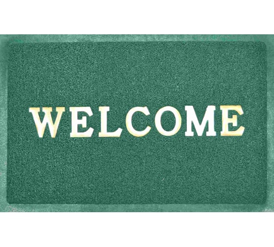 Изображение товара Придверный пористый коврик ComeForte Welcome 40х60 см зеленый WM-04