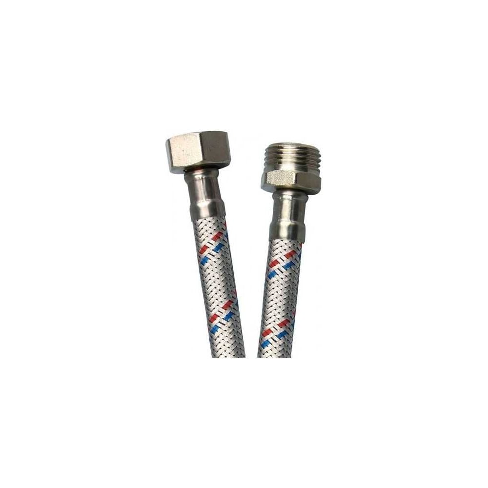 Изображение товара Гибкая подводка для воды 1/2 дюйма нержавеющая сталь и полимер, 0,4 м, оплетка