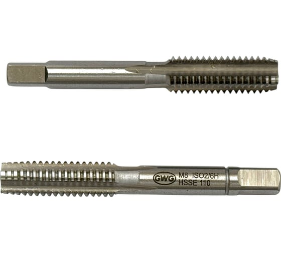 Изображение товара Метчик ручной GWG к-т из 2-х штук , 110 М8 HSSE 1,3 (производство Болгария) 50190