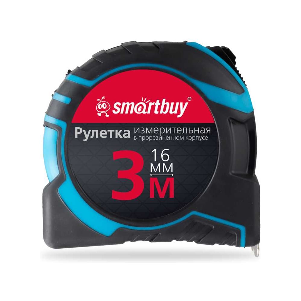Изображение товара Рулетка измерительная Smartbuy 3мх16мм прорезиненный корпус усиленный зацеп