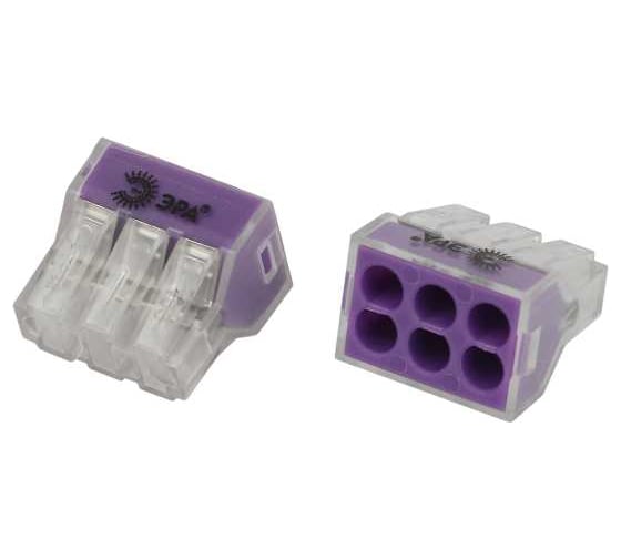 Изображение товара Клемма ЭРА NO225365 быстрозажимная 773606 прозрачная 6-проводная 0.75-4.0 мм2 (упаковка 30 шт.) Б0067914