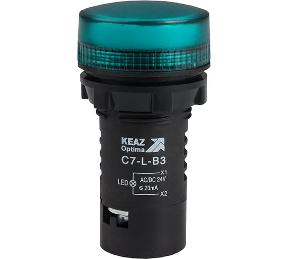 Изображение товара Лампа светодиодная зеленая КЭАЗ C7-L-B3 24 В AC/DC XB7EV03BP 10шт 362149