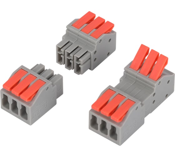 Изображение товара Клемма ЭРА NO-225404 проходная разъмная 2222413R с рычагами 3 полюса 0.08-2.5/4 мм2 (упаковка 10 шт.) Б0067948