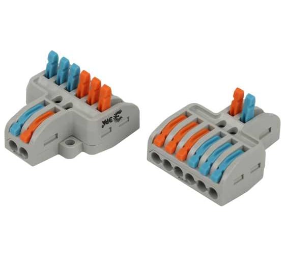 Изображение товара Клемма ЭРА NO-225407 проходная разветвительная 2224126 с рычагами 2/6 полюсов 0.08-2.5/4 мм2 (упаковка 15 шт) Б0067952