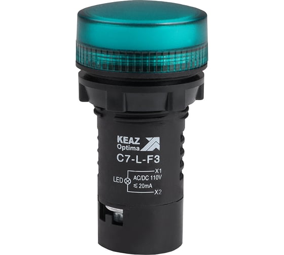 Изображение товара Лампа светодиодная зеленая КЭАЗ C7-L-F3 110 В AC/DC XB7EV03GP 10шт 362154