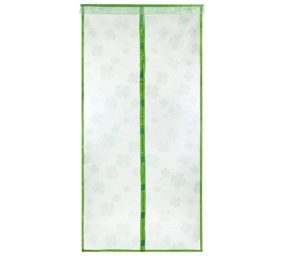 Изображение товара Антимоскитная сетка на магнитах Рыжий кот "Капутомоскито" дизайн "Клевер", цвет белый 311272