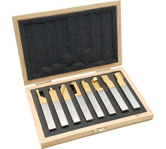 Изображение товара Комплект резцов HSS TiN (8 шт; 10х10 мм) ТЕХНОРЕАЛ МА400022530