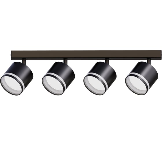 Изображение товара Светильник накладной truEnergy с матовыми кольцами поворотный под лампы 4xGX53 круг чёрный алюминий 21394