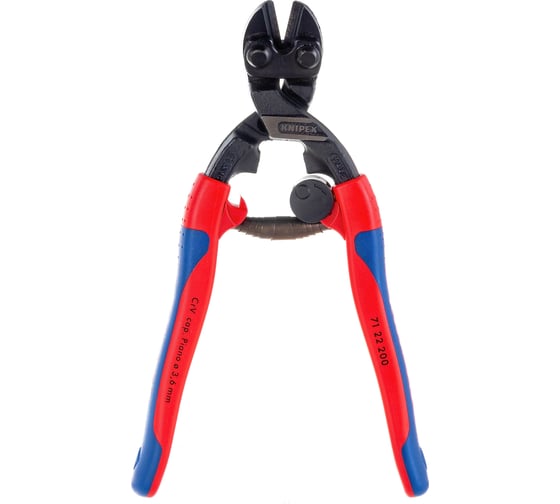 Изображение товара Болторез Knipex, CoBolt, компактный, с пружиной, голова 20 градусов, 200 мм, черный, 2К ручки, KN-7122200SB