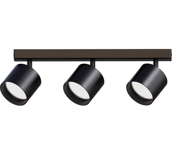 Изображение товара Светильник накладной поворотный truEnergy под лампы 3xGX53 круг чёрный алюминий 21384