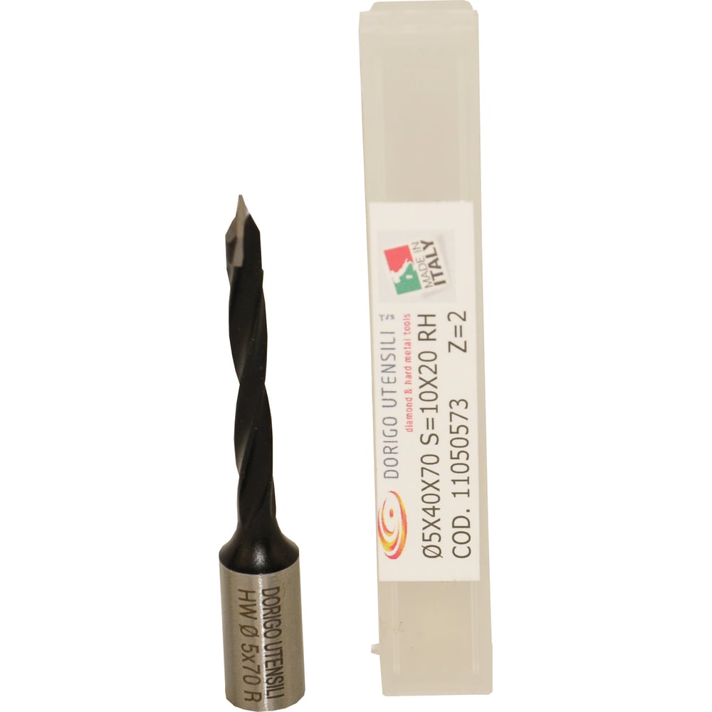 Изображение товара Сверло Dorigo HW Ø5x40x70 с хвостовиком Ø10 для сквозных отверстий