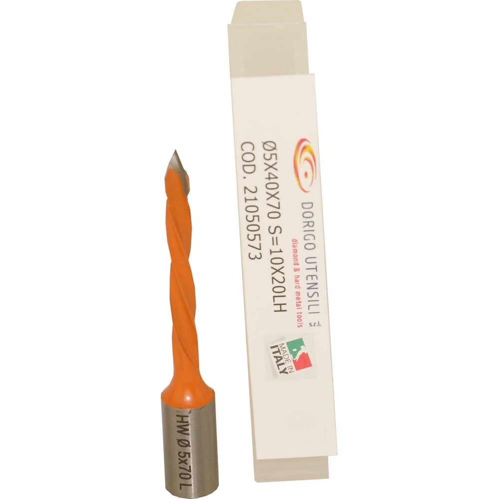 Изображение товара Сверло для сквозных отверстий Dorigo HW Ø5x40x70 S=Ø10x20 Z=2 LH