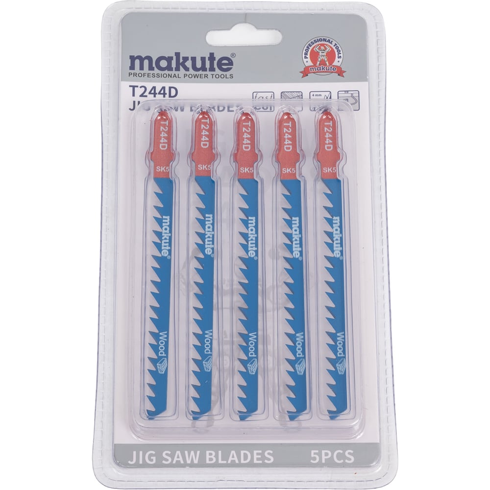 Изображение товара Полотна по дереву для электролобзика Makute 5шт T244D