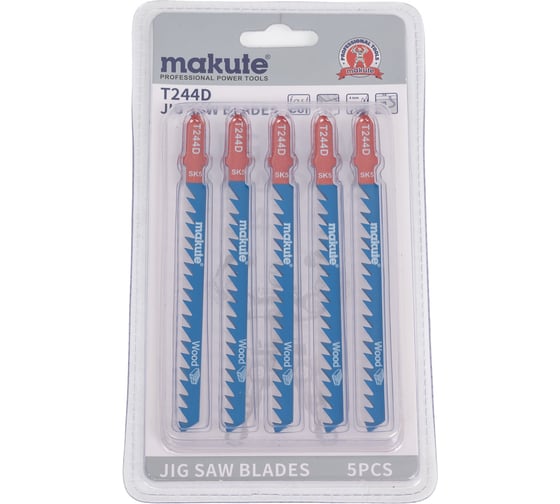Изображение товара Полотна по дереву для электролобзика Makute 5шт T244D