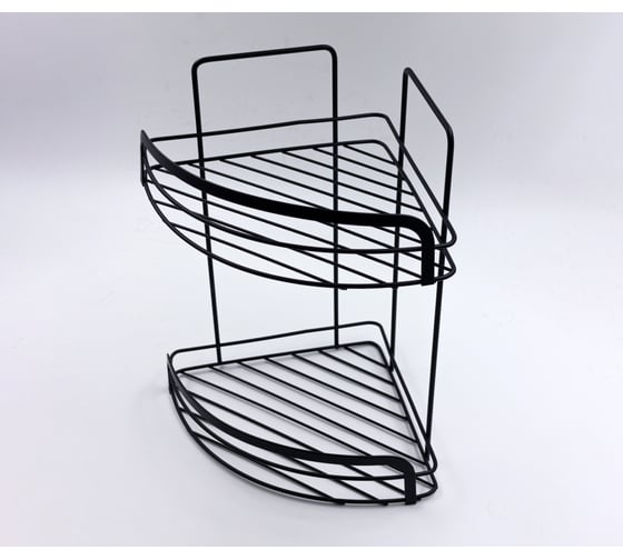 Изображение товара 2-ярусная угловая полка Joy Home черная 13068