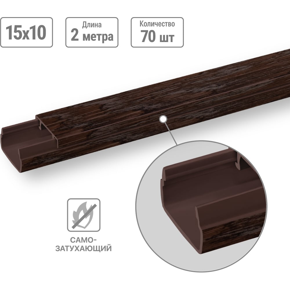 Изображение товара Кабель-канал TDM ELECTRIC 15х10 венге 2м упаковка 70 шт