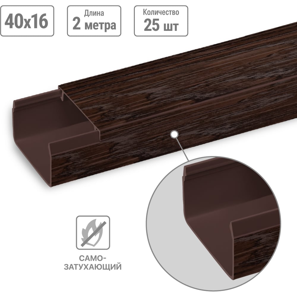 Изображение товара Кабель-канал TDM ELECTRIC 40х16 венге 2м упаковка 25 шт