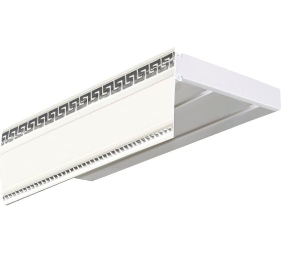 Изображение товара Двухрядный карниз Эскар ЭКОНОМ+ Антик в сборе серебро 2.0 м 527430200