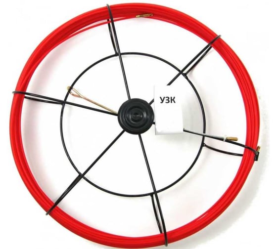 Изображение товара Протяжка для кабеля мини OlmiOn УЗК d=6 мм L=50 м в напольной кассете №5, красный СП-К5-6/50