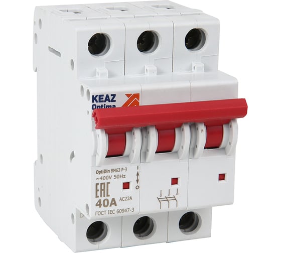 Изображение товара Выключатель нагрузки модульный КЭАЗ OptiDin BM63P-332-УХЛ3 (ВМ63Р) 332898