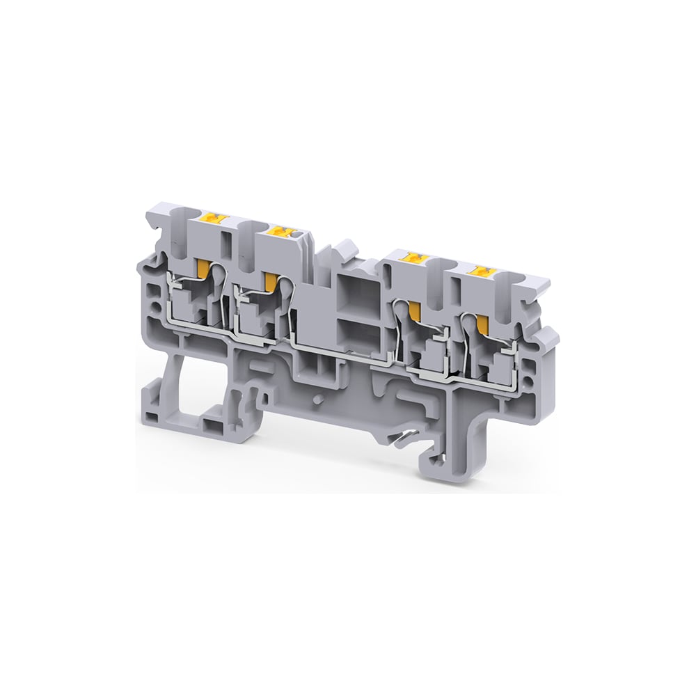 Клемма с 4-мя контактами push-in КЭАЗ OptiClip СP-2,5-QUATTRO-(0,2-2,5)-I-серый -100шт 331846