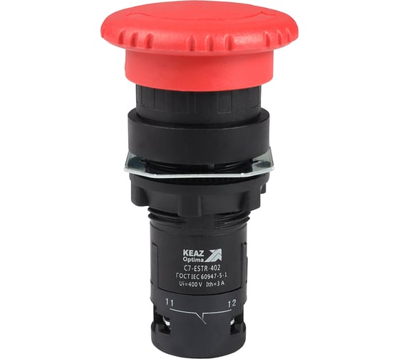 Изображение товара Кнопка аварийного останова КЭАЗ OptiSignal Compact D22 C7-ESTR-402 красная 2НЗ XB7ES544P 362130