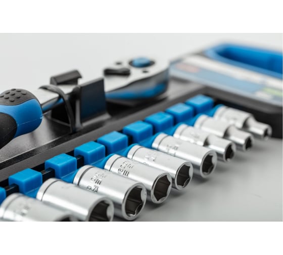 Изображение товара Набор торцевых головок HOEGERT TECHNIK 10 шт, с трещоткой 1/4, 72 зубца HT1R334