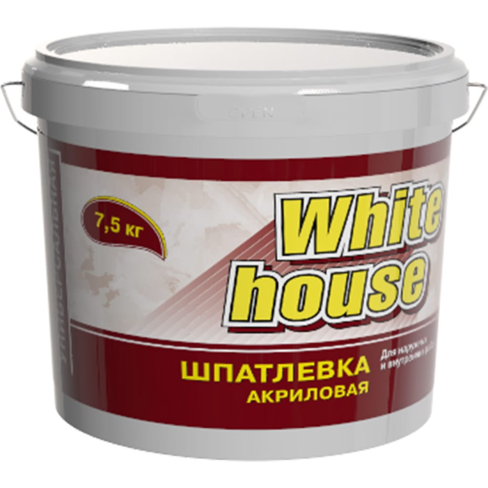 Универсальная шпатлевка для наружных и внутренних работ White House акриловая грунтовка для наружных и внутренних работ white house