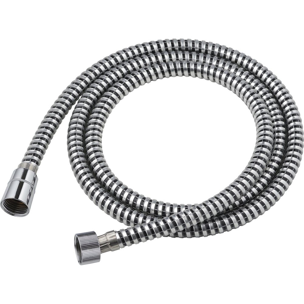 Изображение товара Шланг для душа AQUEDUC 150 см гофрированный черно-белый, защита перекручивания