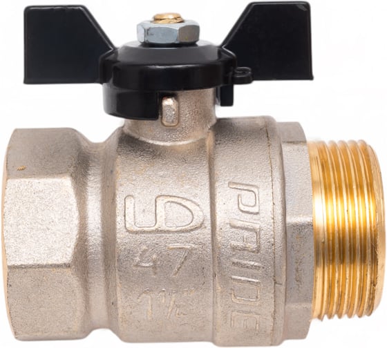 Изображение товара Шаровой кран LD Pride латунный, вн./нар.резьба, ручка-бабочка, 1 1/4" 47.32.B-Н.Б