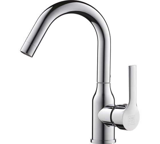 Изображение товара Смеситель для умывальника одноручковый AQUEDUC 345728 нержав. сталь, поворотный излив на 360 хром /10 ЭК000145728