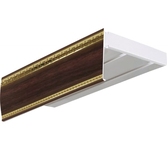 Изображение товара Двухрядный карниз Эскар ЭКОНОМ+ Антик в сборе темный ясень 2.4 м 521430240