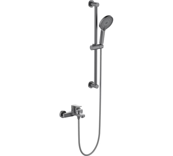 Изображение товара Смеситель для ванны с душевым гарнитуром Aquatek ЛУГАНО AQ1748BGM оружейная сталь (шлиф. черный хром) 00000141960
