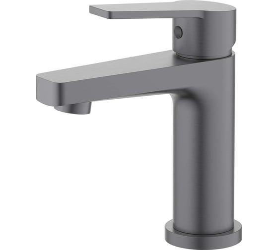 Изображение товара AQ1710BGM ЛУГАНО смеситель для раковины 106 без донного клапана, оружейная сталь (шлиф. черный хром) Aquatek 00000141945