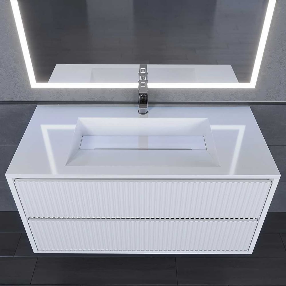 Изображение товара Подвесная тумба для ванной Uperwood Next 2 ящика белая 100 см