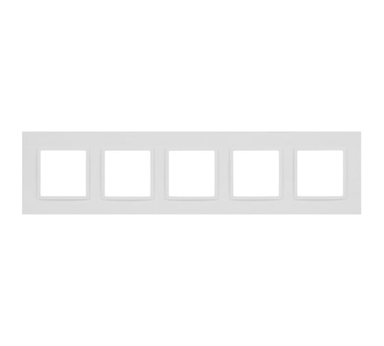 Изображение товара Рамка для розеток и выключателей ЭРА Elegance 14501501М на 5 постов, Classic, белый матовый Б0065830