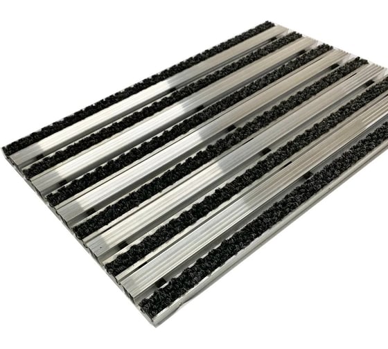 Изображение товара Грязезащитная придверная решетка ООО ПК ЦентрВход Эксперт ворс-широкий скребок, черный, 1200x600 мм 731EX028