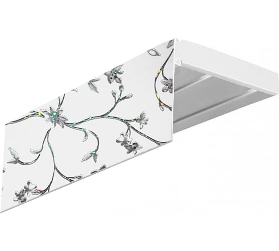 Изображение товара Двухрядный карниз Эскар Эконом плюс Романтика белая в сборе, 2.4 м 340430240