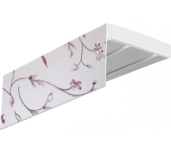 Изображение товара Двухрядный карниз Эскар Эконом плюс Романтика серебро в сборе, 3.5 м 330430350