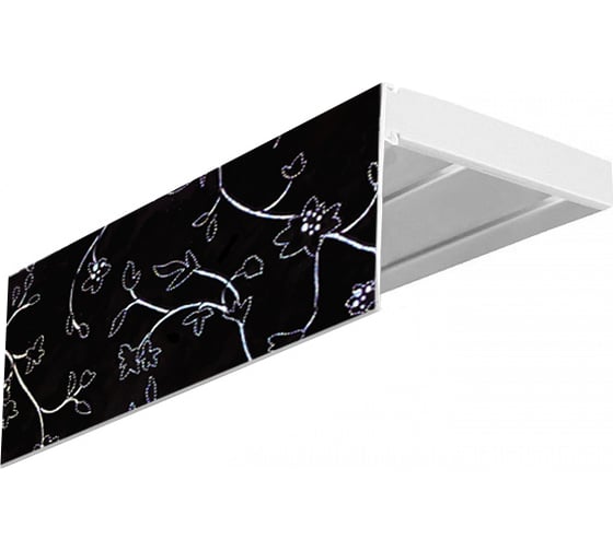 Изображение товара Двухрядный карниз Эскар Эконом плюс Романтика black в сборе, 1.6 м 320430160