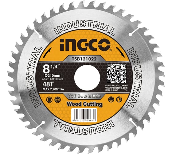 Изображение товара Диск пильный по дереву TCT (210х30 мм; 48Т) INGCO TSB121022