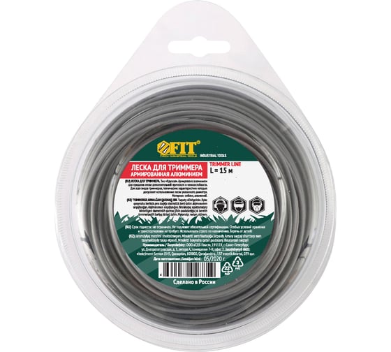 Изображение товара Леска армированная алюминием Звезда (15 м; 3 мм) для садовых триммеров FIT 78038