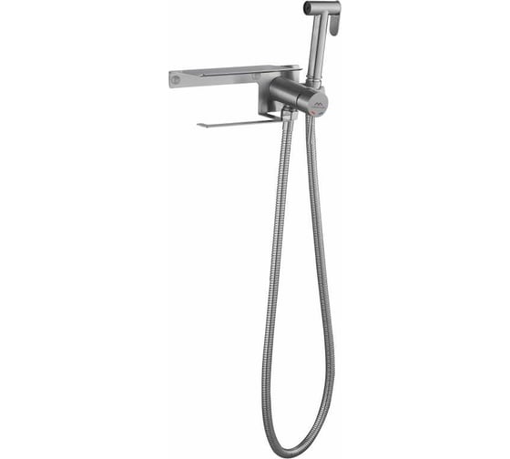 Изображение товара Встраиваемый смеситель FASHUN A57703 с полочкой, гигиенической лейкой и держ туалетной бумаги, сатин, SUS304, картр. D=25 УТ-00003131